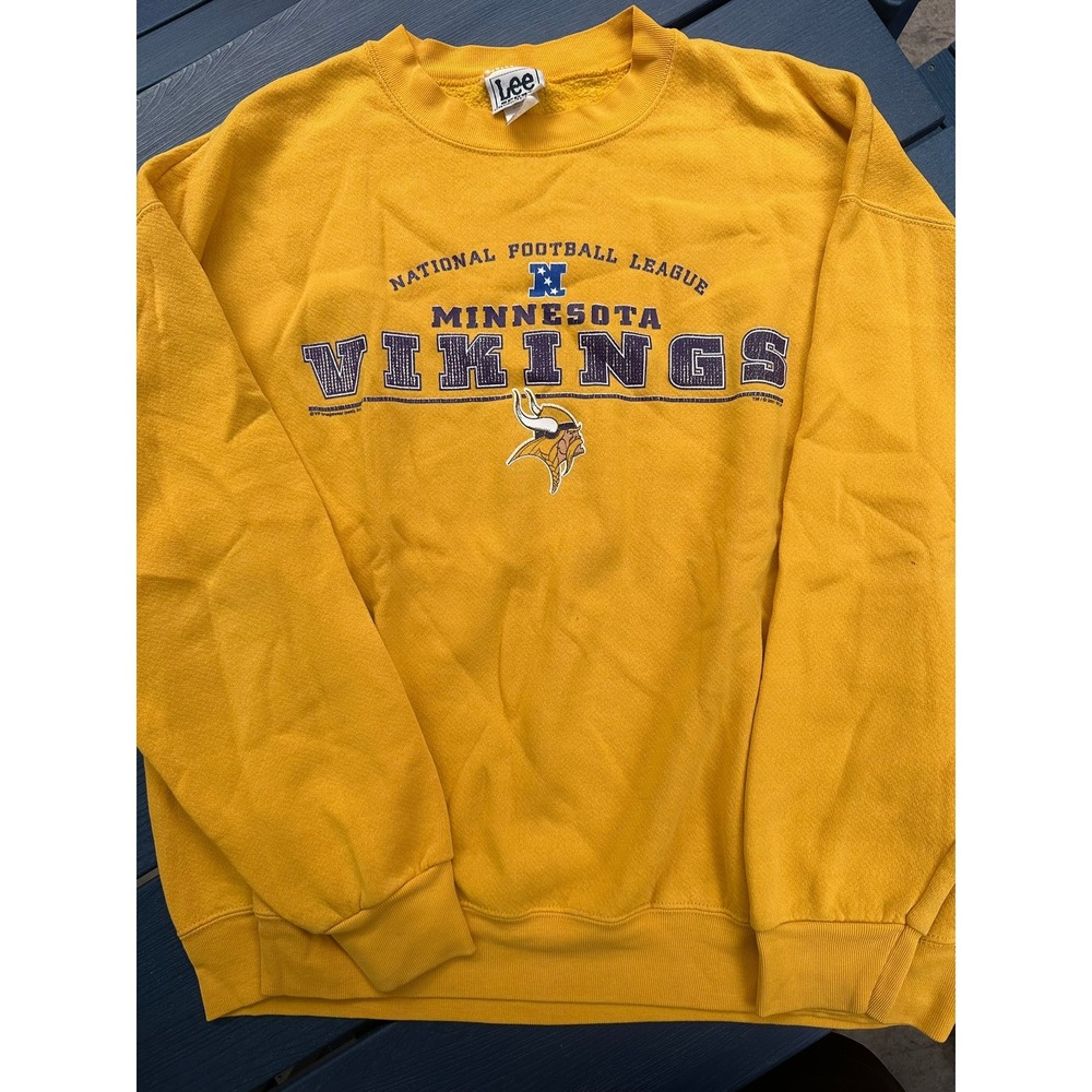 Vintage Lee Sport Minnesota Vikings NFL Sweatshirt Gold XL Crewneck Pullover